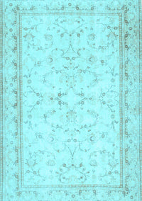 Abstract Light Blue Contemporary Rug, con460lblu