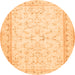 Square Abstract Orange Contemporary Rug, con460org