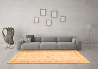 Machine Washable Abstract Orange Contemporary Rug, wshcon460org