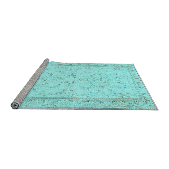 Sideview of Machine Washable Abstract Light Blue Contemporary Rug, wshcon460lblu