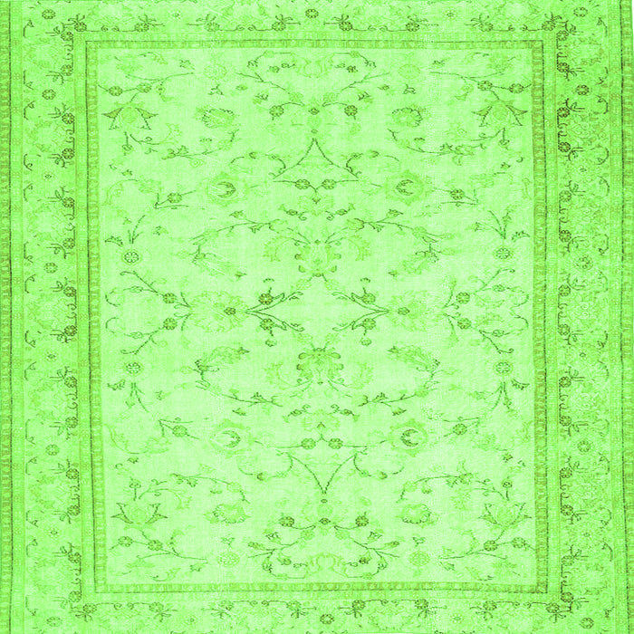 Serging Thickness of Abstract Green Contemporary Rug, con460grn