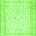 Serging Thickness of Abstract Green Contemporary Rug, con460grn