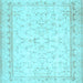 Square Abstract Light Blue Contemporary Rug, con460lblu