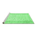 Sideview of Machine Washable Abstract Emerald Green Contemporary Area Rugs, wshcon460emgrn