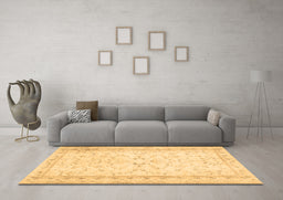 Machine Washable Abstract Brown Contemporary Rug in a Living Room,, wshcon460brn