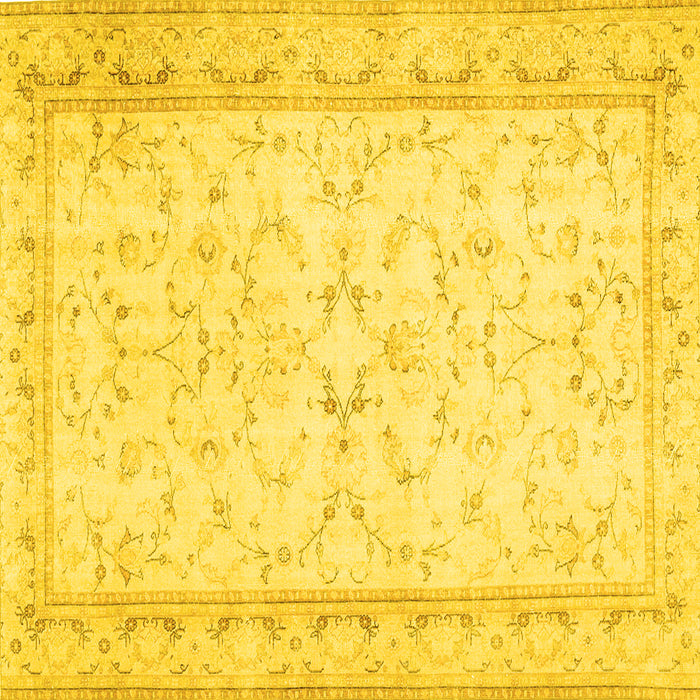 Square Abstract Yellow Contemporary Rug, con460yw