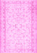 Machine Washable Abstract Pink Contemporary Rug, wshcon460pnk