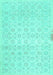 Machine Washable Abstract Turquoise Contemporary Area Rugs, wshcon461turq