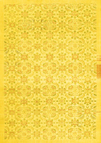 Abstract Yellow Contemporary Rug, con461yw