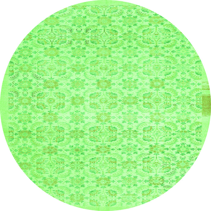 Square Abstract Green Contemporary Rug, con461grn