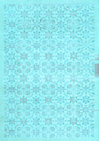 Abstract Light Blue Contemporary Rug, con461lblu