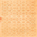 Round Machine Washable Abstract Orange Contemporary Area Rugs, wshcon461org