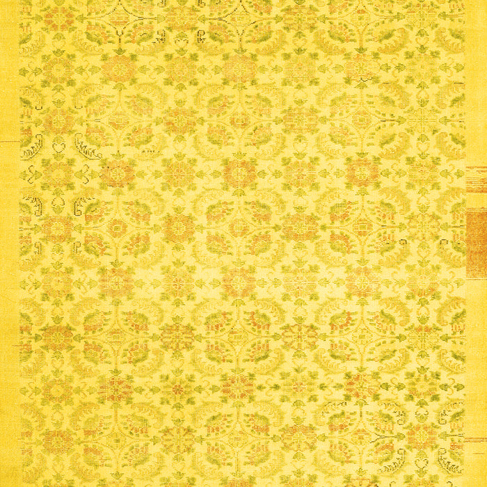 Machine Washable Abstract Yellow Contemporary Rug, wshcon461yw
