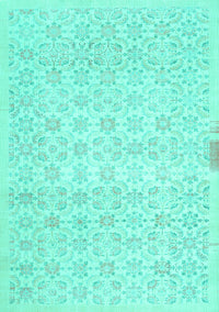 Abstract Turquoise Contemporary Rug, con461turq