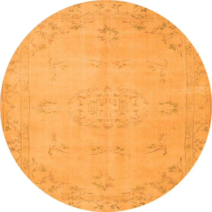 Square Abstract Orange Contemporary Rug, con462org