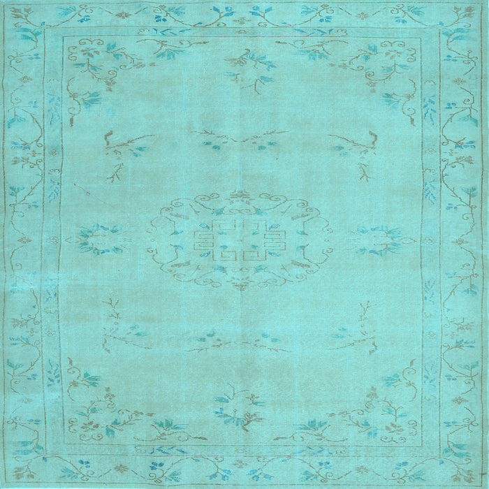 Square Abstract Light Blue Contemporary Rug, con462lblu