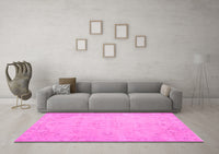 Machine Washable Abstract Pink Contemporary Rug, wshcon462pnk