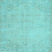 Square Machine Washable Abstract Light Blue Contemporary Rug, wshcon462lblu