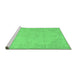 Sideview of Machine Washable Abstract Emerald Green Contemporary Area Rugs, wshcon462emgrn