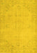 Machine Washable Abstract Yellow Contemporary Rug, wshcon462yw