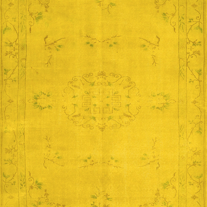 Machine Washable Abstract Yellow Contemporary Rug, wshcon462yw