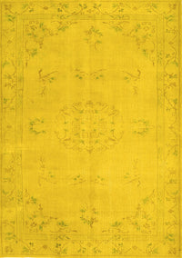 Abstract Yellow Contemporary Rug, con462yw