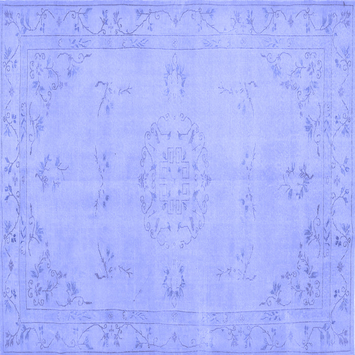Square Abstract Blue Contemporary Rug, con462blu