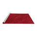 Serging Thickness of Machine Washable Contemporary Red Rug, wshcon463