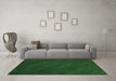 Machine Washable Abstract Emerald Green Contemporary Area Rugs in a Living Room,, wshcon463emgrn