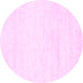 Round Solid Pink Modern Rug, con465pnk