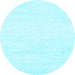 Round Machine Washable Solid Light Blue Modern Rug, wshcon465lblu