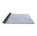 Sideview of Solid Blue Modern Rug, con465blu