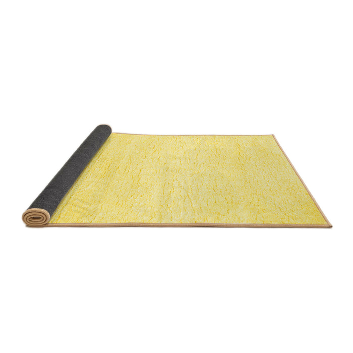 Sideview of Solid Yellow Modern Rug, con465yw