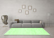 Machine Washable Solid Green Modern Area Rugs in a Living Room,, wshcon465grn