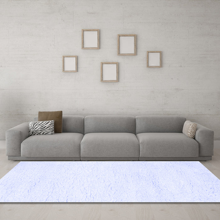 Machine Washable Solid Blue Modern Rug in a Living Room, wshcon465blu