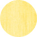 Round Machine Washable Solid Yellow Modern Rug, wshcon465yw