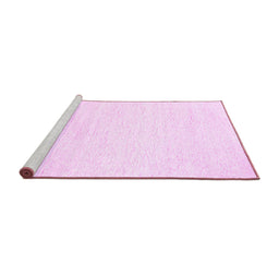 Sideview of Machine Washable Solid Pink Modern Rug, wshcon465pnk