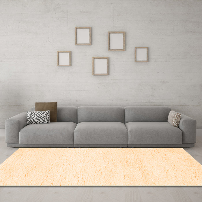 Machine Washable Solid Orange Modern Area Rugs in a Living Room, wshcon465org