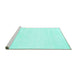 Sideview of Machine Washable Solid Turquoise Modern Area Rugs, wshcon465turq