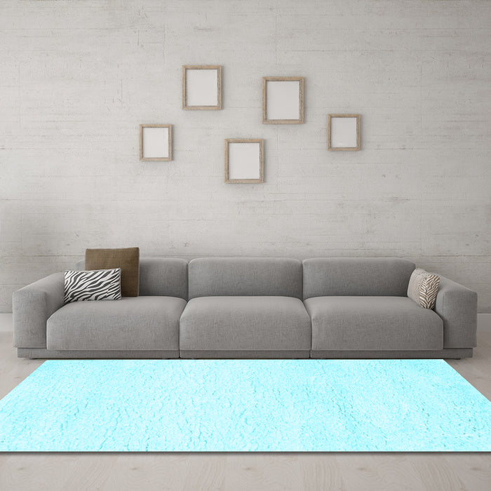 Machine Washable Solid Light Blue Modern Rug in a Living Room, wshcon465lblu