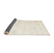 Thickness of Contemporary Blanched Almond Beige Solid Rug, con466