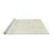 Serging Thickness of Machine Washable Contemporary Blanched Almond Beige Rug, wshcon466
