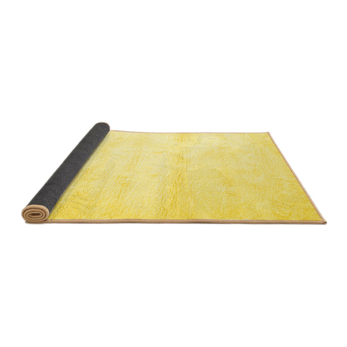 Sideview of Solid Yellow Modern Rug, con466yw