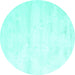 Round Solid Turquoise Modern Rug, con466turq