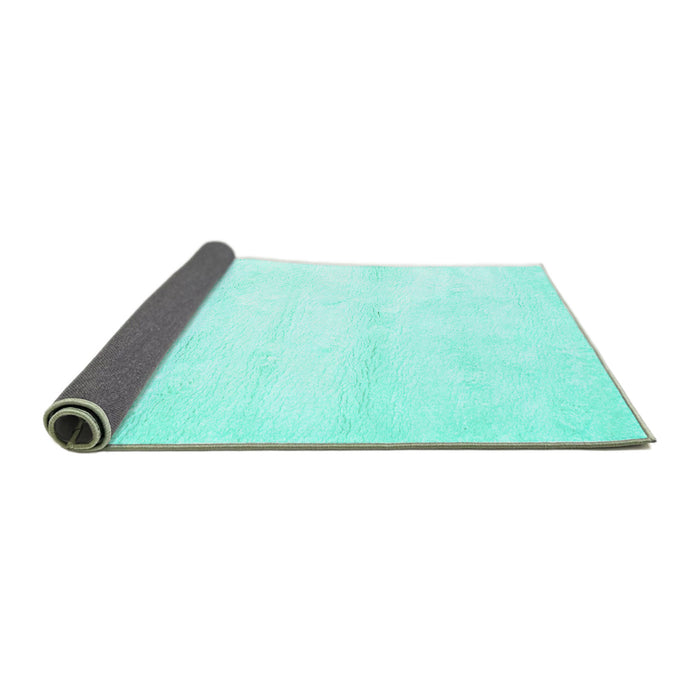 Sideview of Solid Turquoise Modern Rug, con466turq