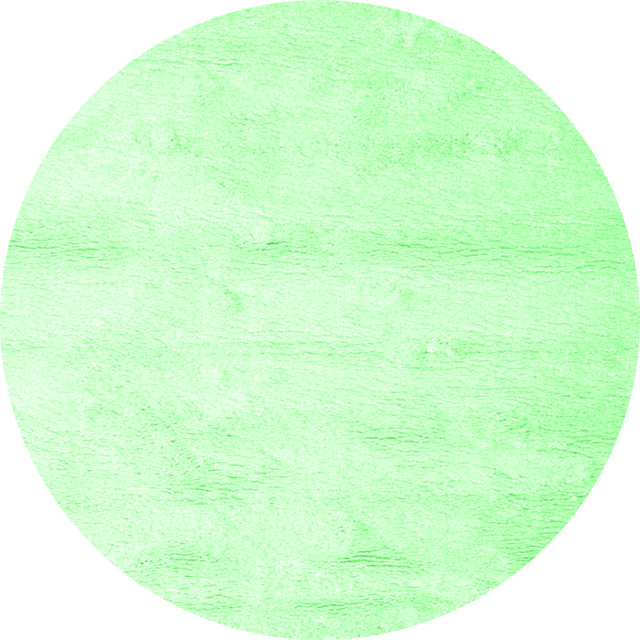 Round Machine Washable Solid Emerald Green Modern Area Rugs, wshcon466emgrn