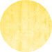 Round Solid Yellow Modern Rug, con466yw