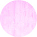 Round Solid Pink Modern Rug, con466pnk