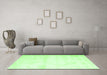 Machine Washable Solid Green Modern Area Rugs in a Living Room,, wshcon466grn