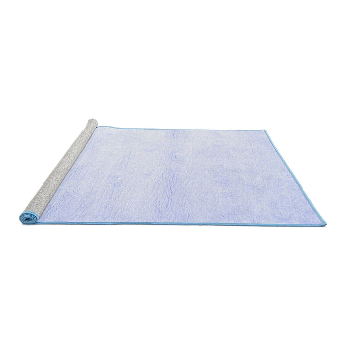 Sideview of Machine Washable Solid Blue Modern Rug, wshcon466blu